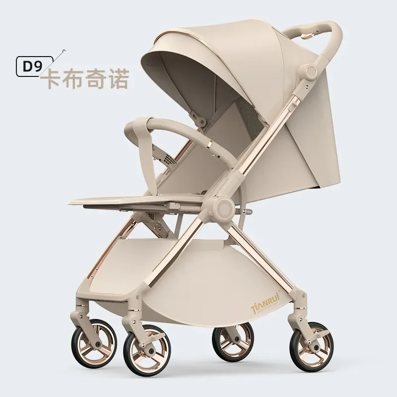 Stroller high view two-way implementation can sit can lie down light folding portable stroller