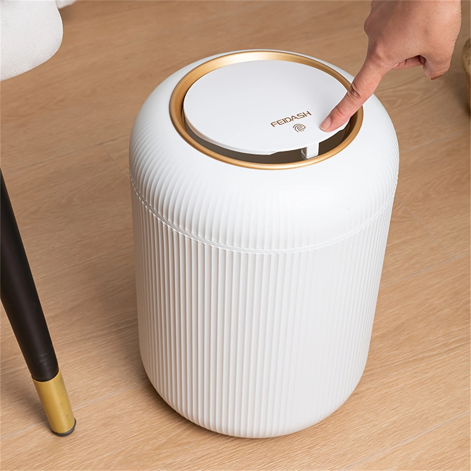 0.79/2.51gal Anti Odor Trash Bin With Lid, Simple And Fashionable Plastic Trash Can, Kitchen, Living Room, Bathroom Trash Can, M