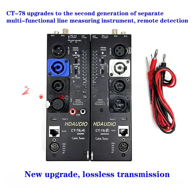 CT-78 separate multi-function line tester, XLR signal line tester, HDMI automatic audio side line tester, can measure 16 types