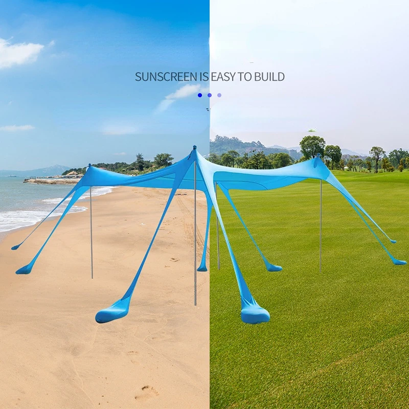 8-foot Amazon Outdoor Lycra Awning Tent Conjoined Anti-ultraviolet Beach Sunshade with Pole