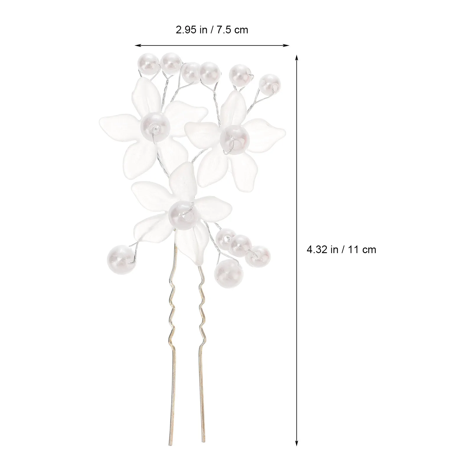 

10pcs Pearl Pins Wedding Bridal Hair Clips Floral Silver Hairpiece Durable Lightweight Bride Accessories For Party Photography