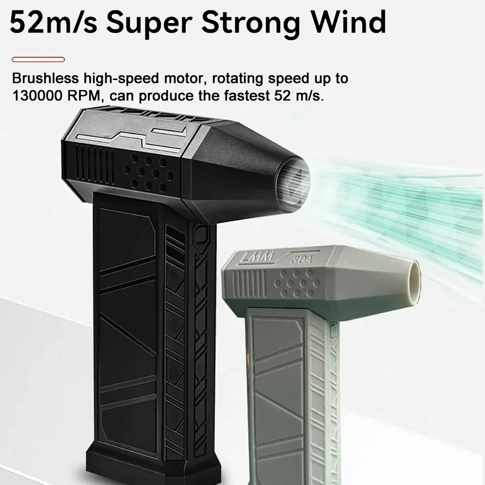 Imagem -02 - Rpm 52 m s Ventilador de Folhas sem Fio Super Poderoso Turbo Jet Ventilador de ar Portátil Soprador de Neve sem Fio de Alta Pressão 74v 130000