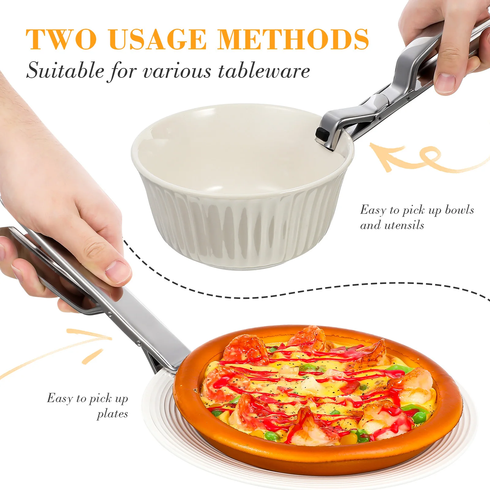 

Stainless Steel Hot Bowl Gripper Clip Kitchen Household Anti-Scald Plate Lifter Clip Portable Non-Slip Dish Holder