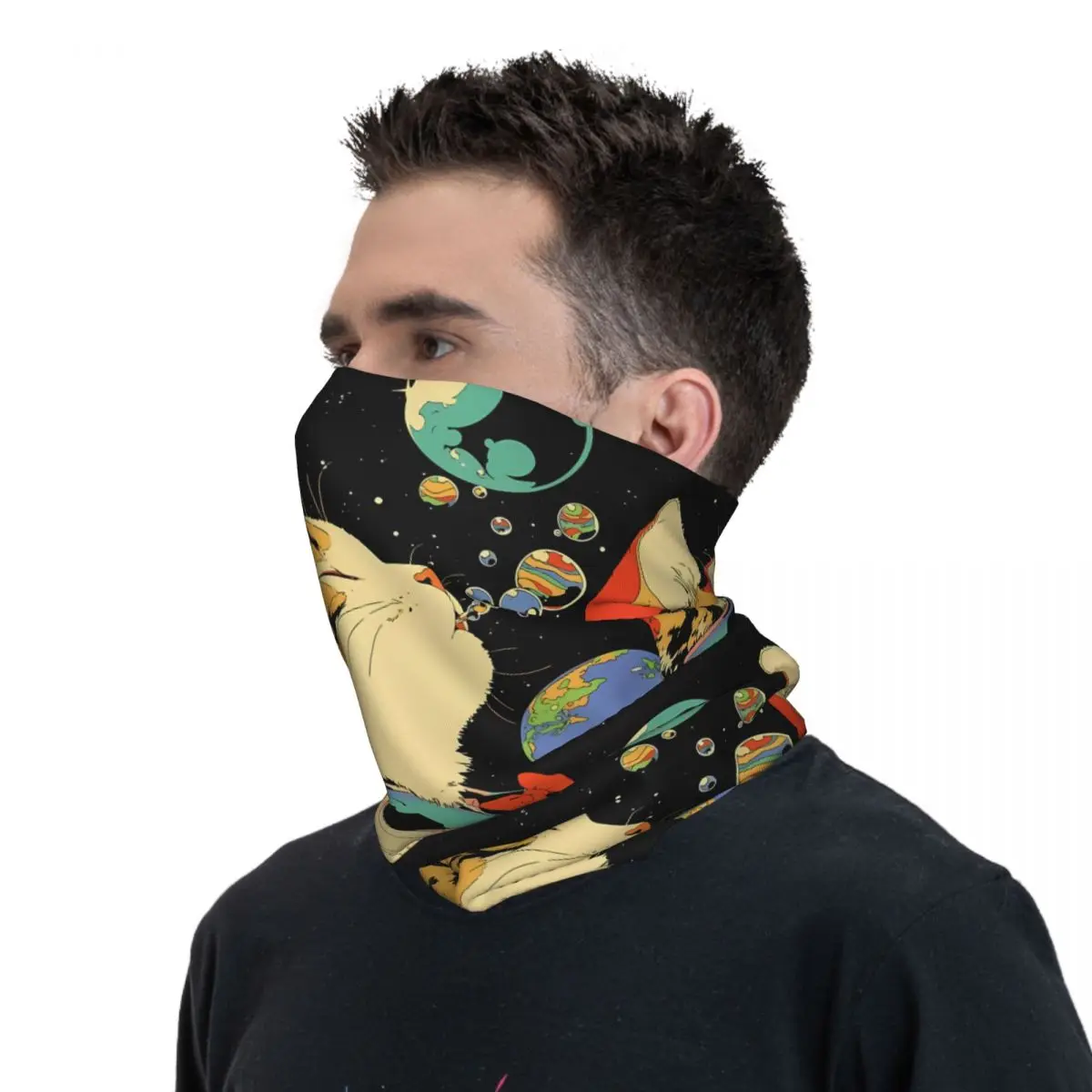 Foulard de la présidence en polyester pour le cou, moteurs de soufflage de chat, écharpe Bles, masque facial