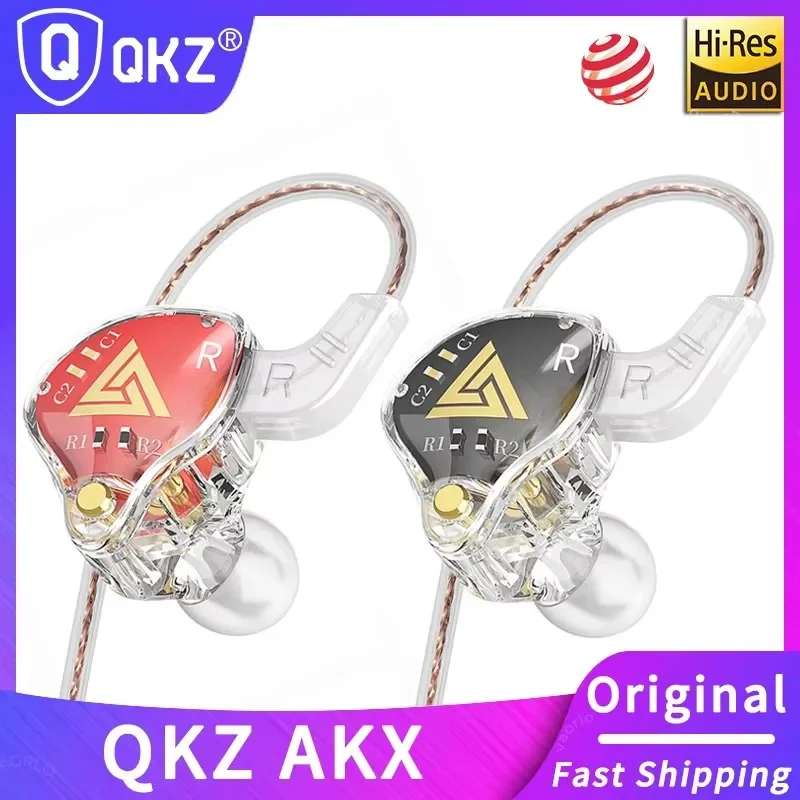 

In-Ear Original QKZ AKX Wired Earphone IEM Monitor Level Headset With MIC HIFI Stereo 3.5mm AUX Headphone For Music Game Sport