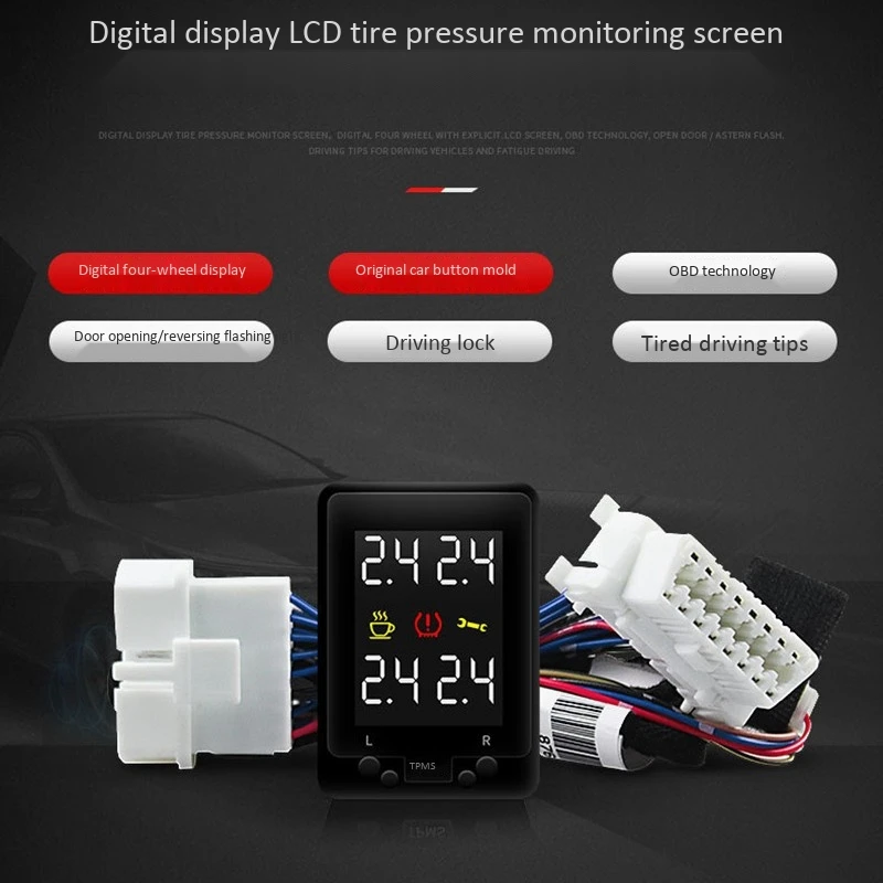 Car Tire Pressure Monitor OBD Tire Pressure Monitor TPMS Safety Alert System For Toyota CH-R Hybrid Yize 2018 2019 2020