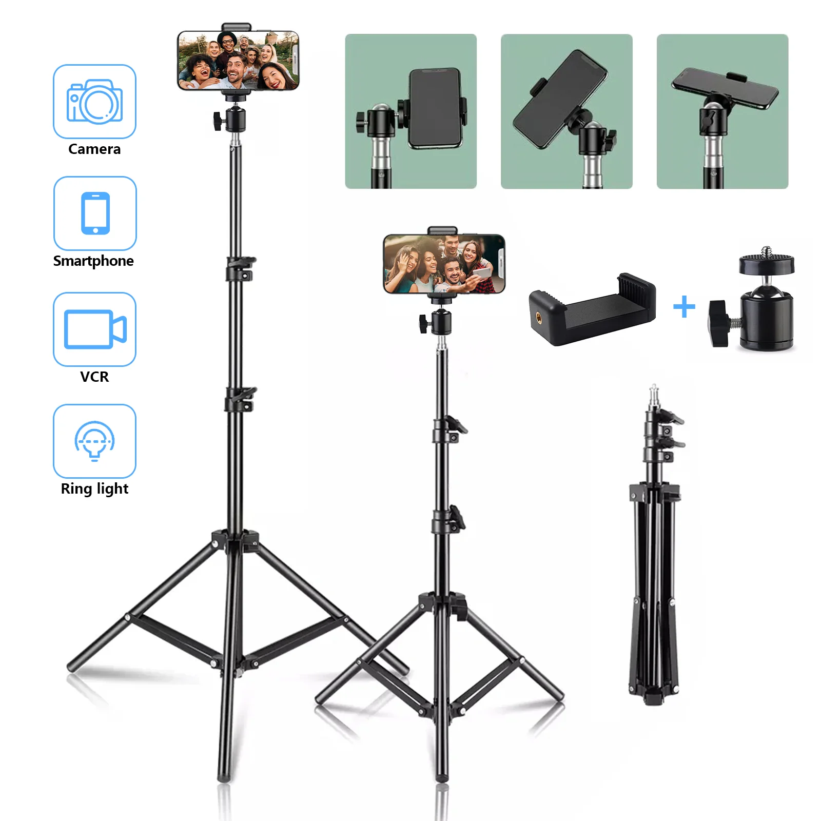 Fotografie Selfie Stativ Mit 1/4 Schraube Kopf Einstellbare Licht Stehen Stativ Für Telefon Ring Licht Foto Studio Live Broadcast