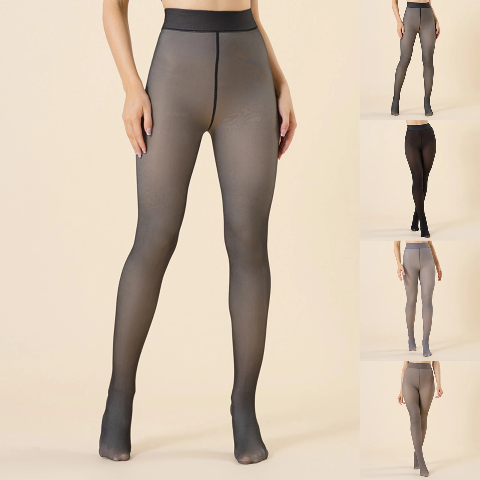 Warm And Plush Thick Translucent Pantyhose Ladies Wearing Oversized One-Piece Crotch Leggings Outside Women'S Leggings