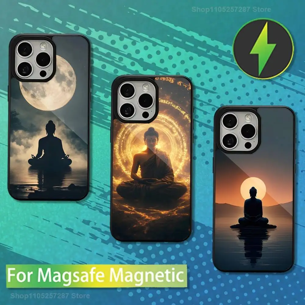 

Belief Buddha Art Pattern For iPhone 17,14,Plus,12,Pro,Mini,13,Max,11,15,16,For Magsafe,Magnetic Wireless Charging Case