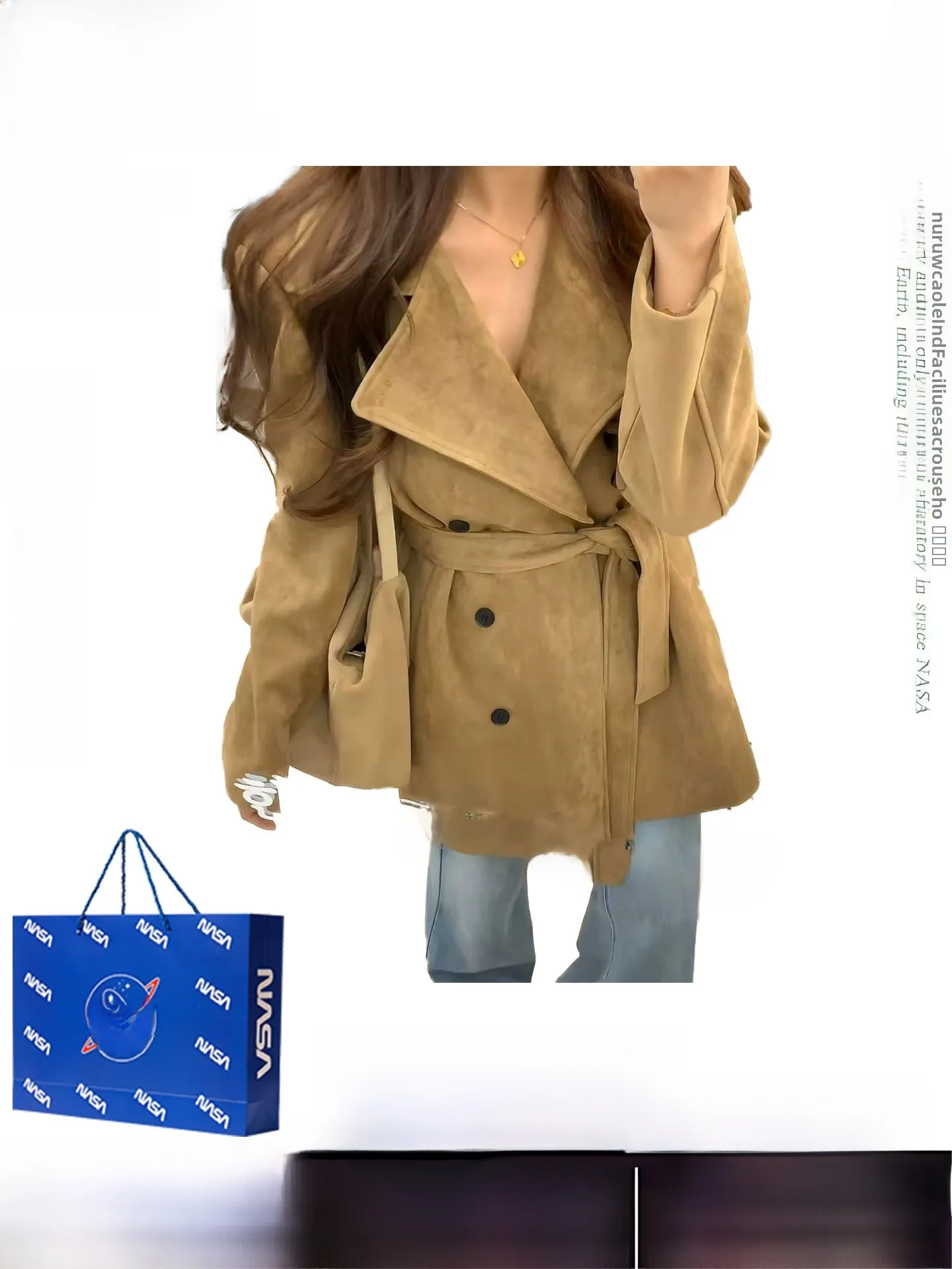 

Sli Suede ort Jaet Women's Spring Autumn 2025 Early Autumn Thin Outerwear ort Jae Initial Autumn Casual Sle Loo...