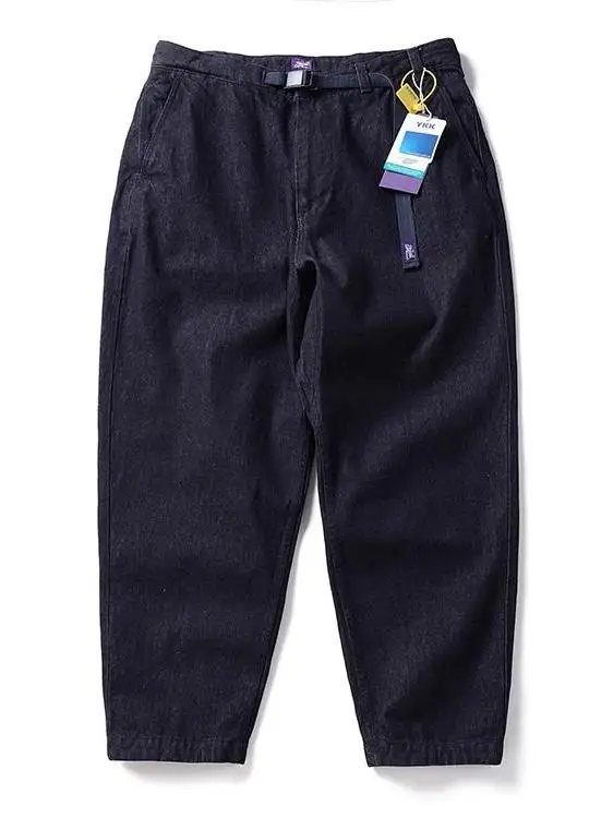 

Loose Fit Vintage Washed Denim Jeans Men's Micro Cone Shape Casual Pants Japanese Style Breathable Cotton Workwear Trousers