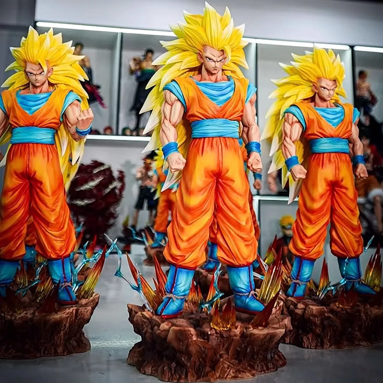 

35cm Anime Dragon Ball Figure Son Goku Action Figures Super Saiyan 3 Goku Figurine Doll Desk Decora Statue Christmas Gifts Toys