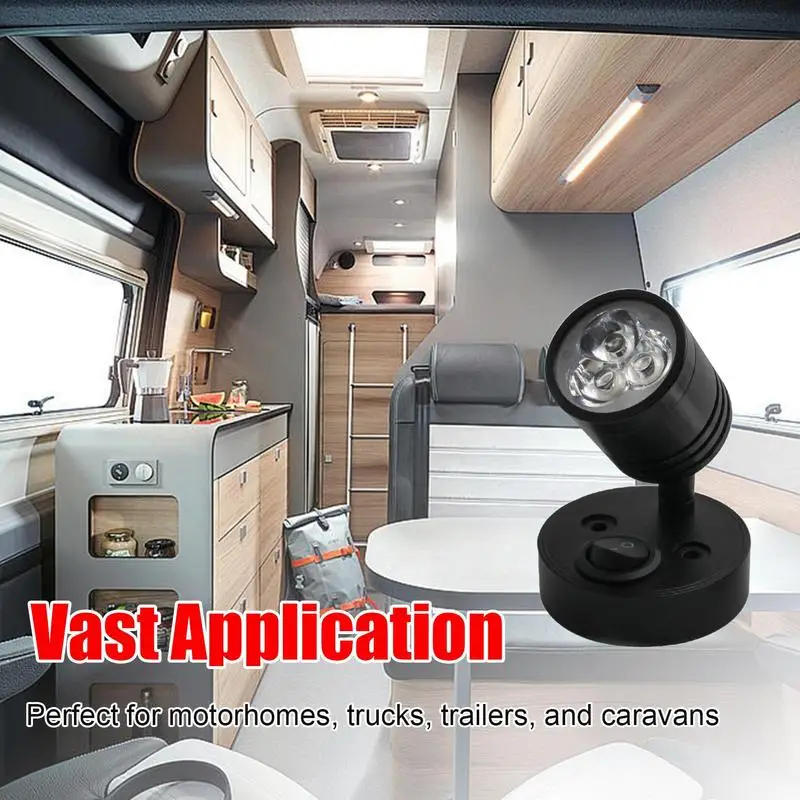 12V Reading Light 12V 3W RV Spotlight LED Reading Light RV Reading Lamps Bedside Lamp Light Fixtures Indoor Lighting For RV Boat