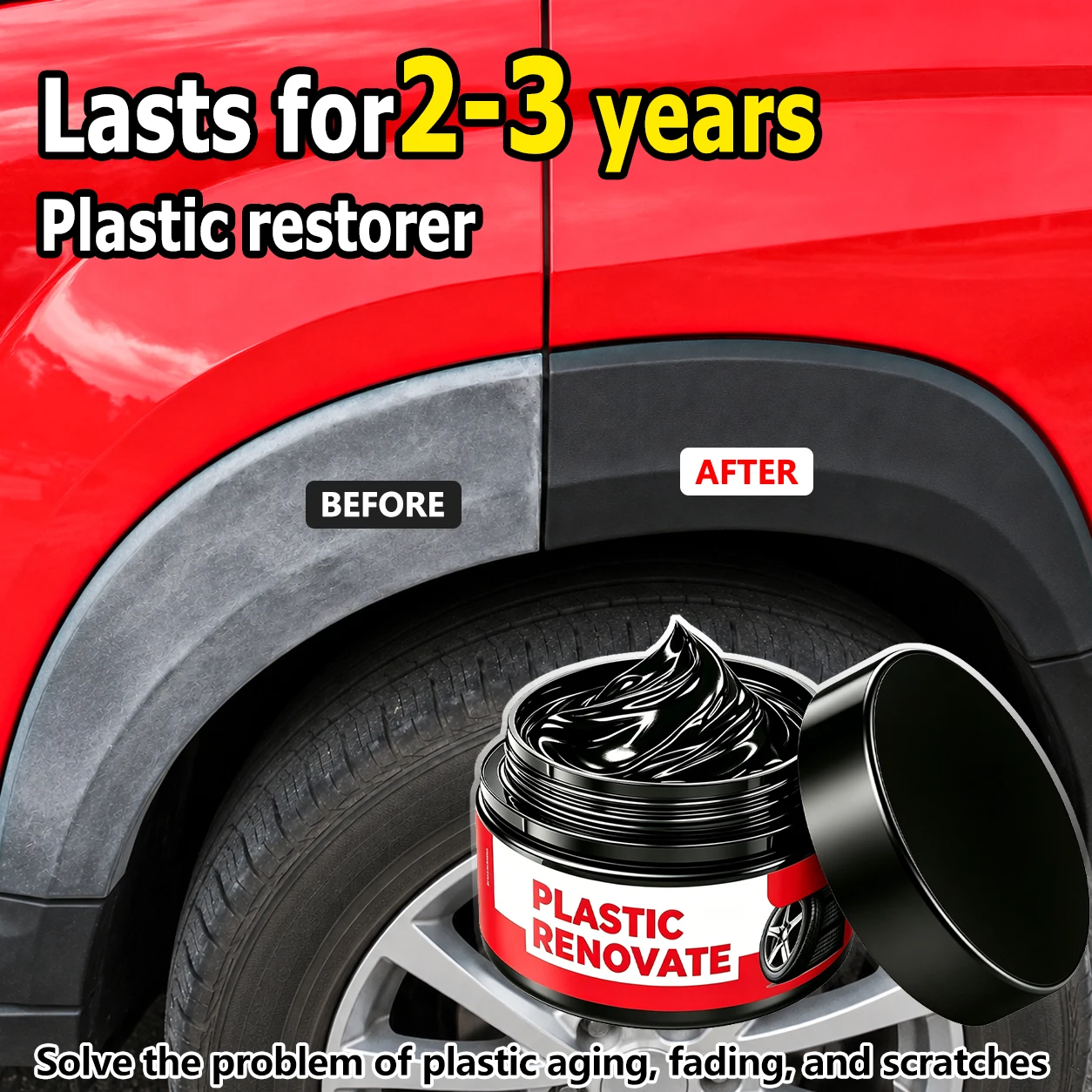 Car Interior Plastic Leather Scratch Repair Paste Anti-Aging Paste Automotive Tires Seats Steering Wheel Polishing Wax