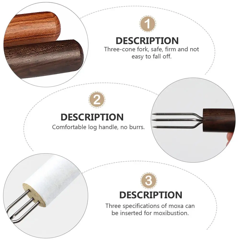 Extension Needle Tools Moxibustion Extender Rosewood Durable Prong Sausage Pricker