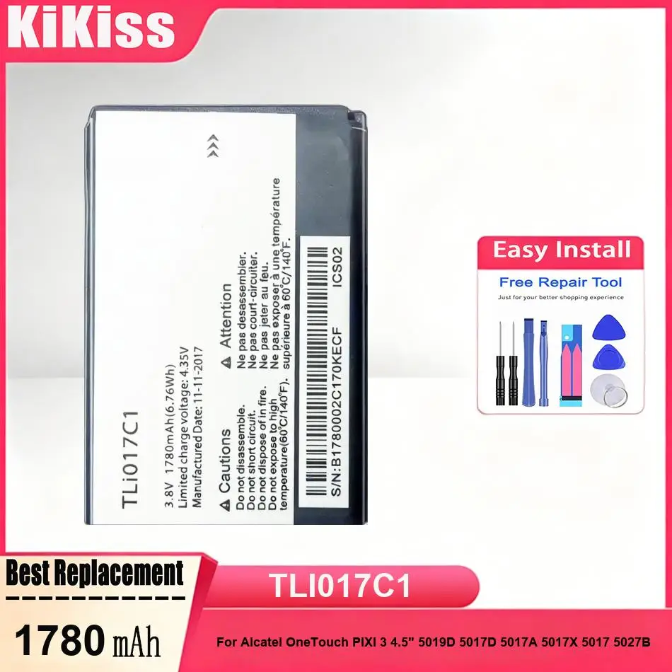 

TLI017C1 Mobile Phone Battery For Alcatel OneTouch PIXI 3 4.5" 5019D 5017D 5017A 5017X 5017 5027B Li-ion Polymer Batteries