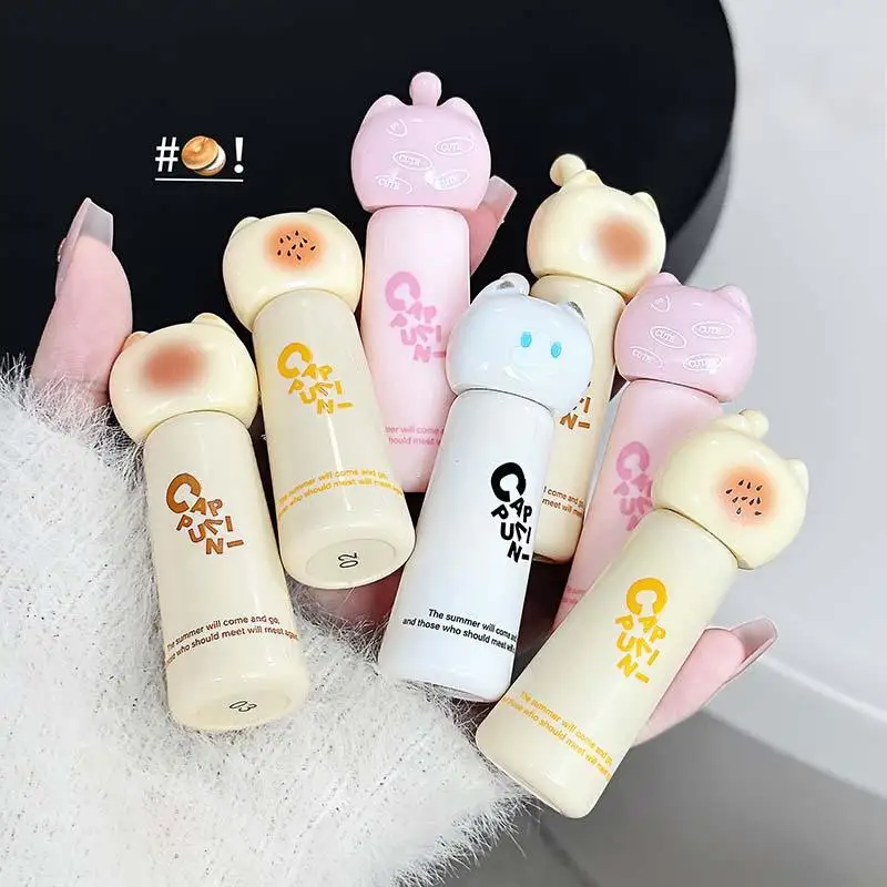 ملمع شفاه لطيف على شكل قطة - ملمع شفاه مرطب ناعم ويدوم طويلاً - 4 ظلال سهل الاستخدام لبقع الشفاه للمبتدئين #4