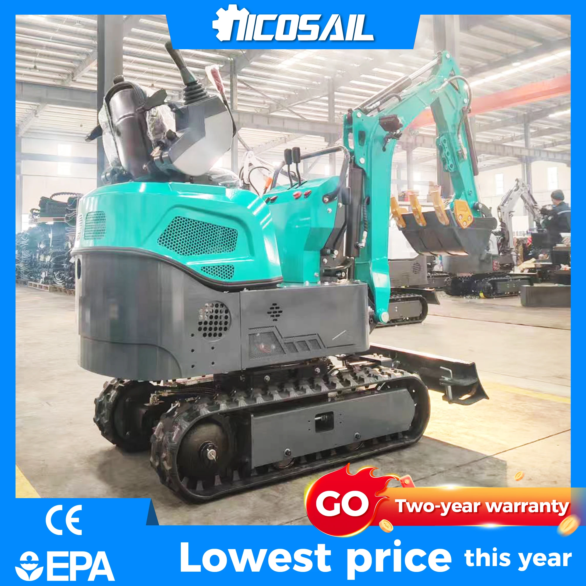

Free Shipping CE EPA Euro5 Engine New 1.2Ton 2.5Ton 3Ton Crawler Digger Bagger Small Cabin Escavator Mini Excavator