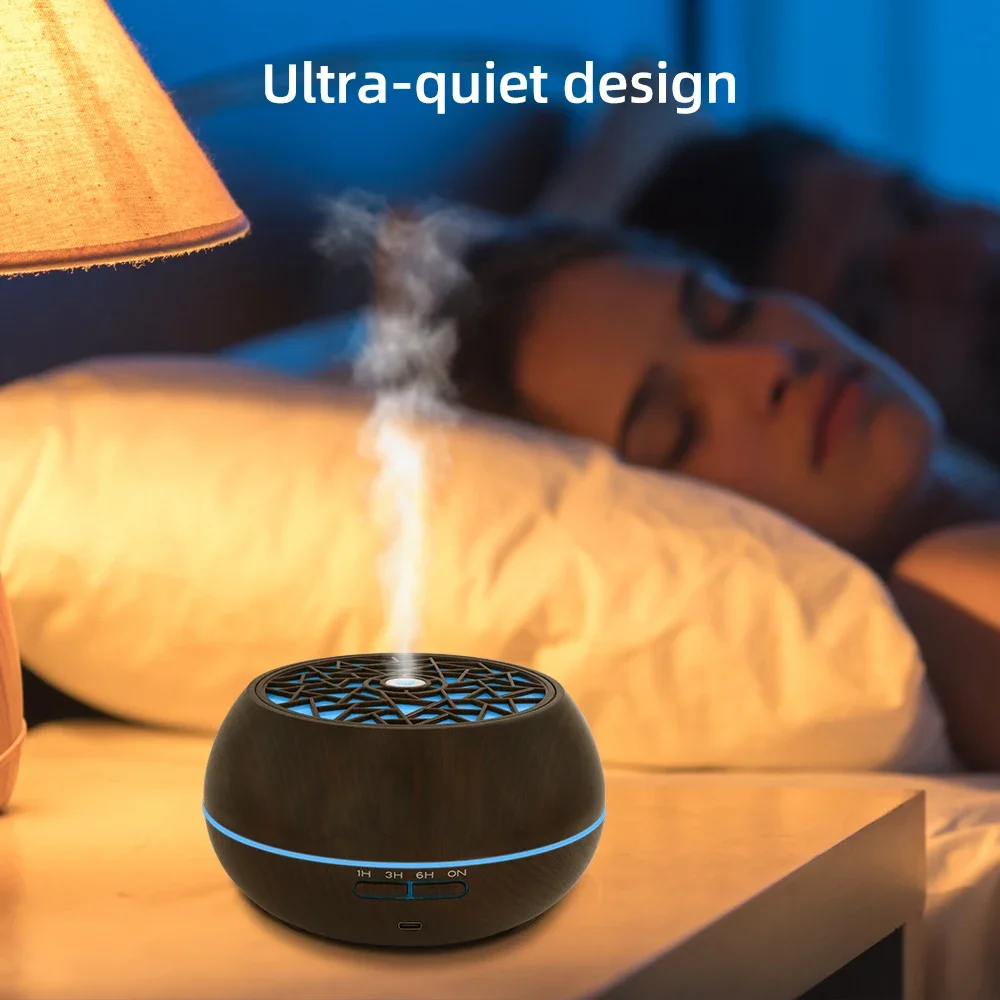 550 ml Diffusor für ätherische Öle mit Fernbedienung, 6 Ölmischungen, 7 Farb-LEDs und automatischer Abschalt-Timer für große Räume