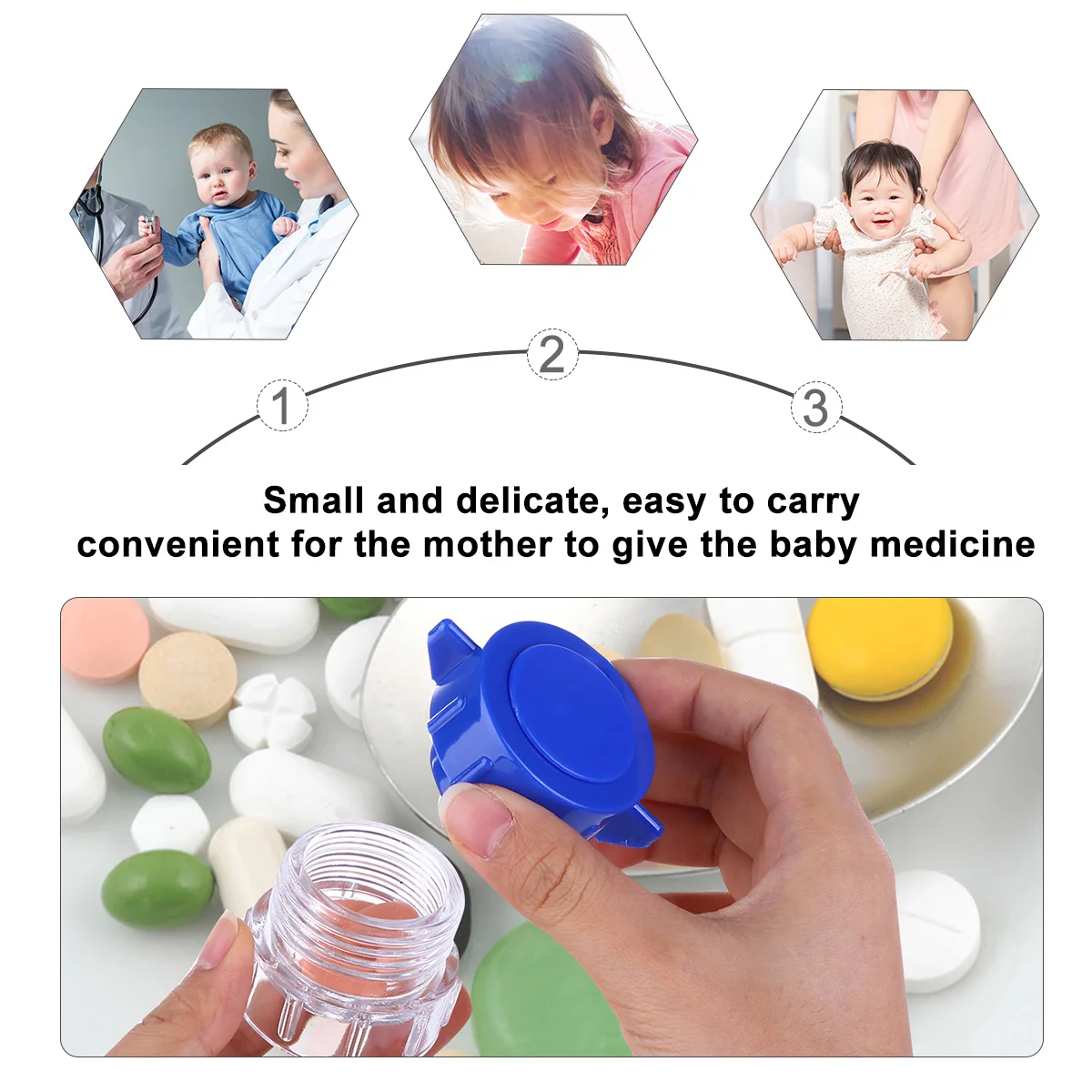 Medicine Pill Portable Pulverizer Tablet Crusher Splitter for Baby Polypropylene Practical Medication