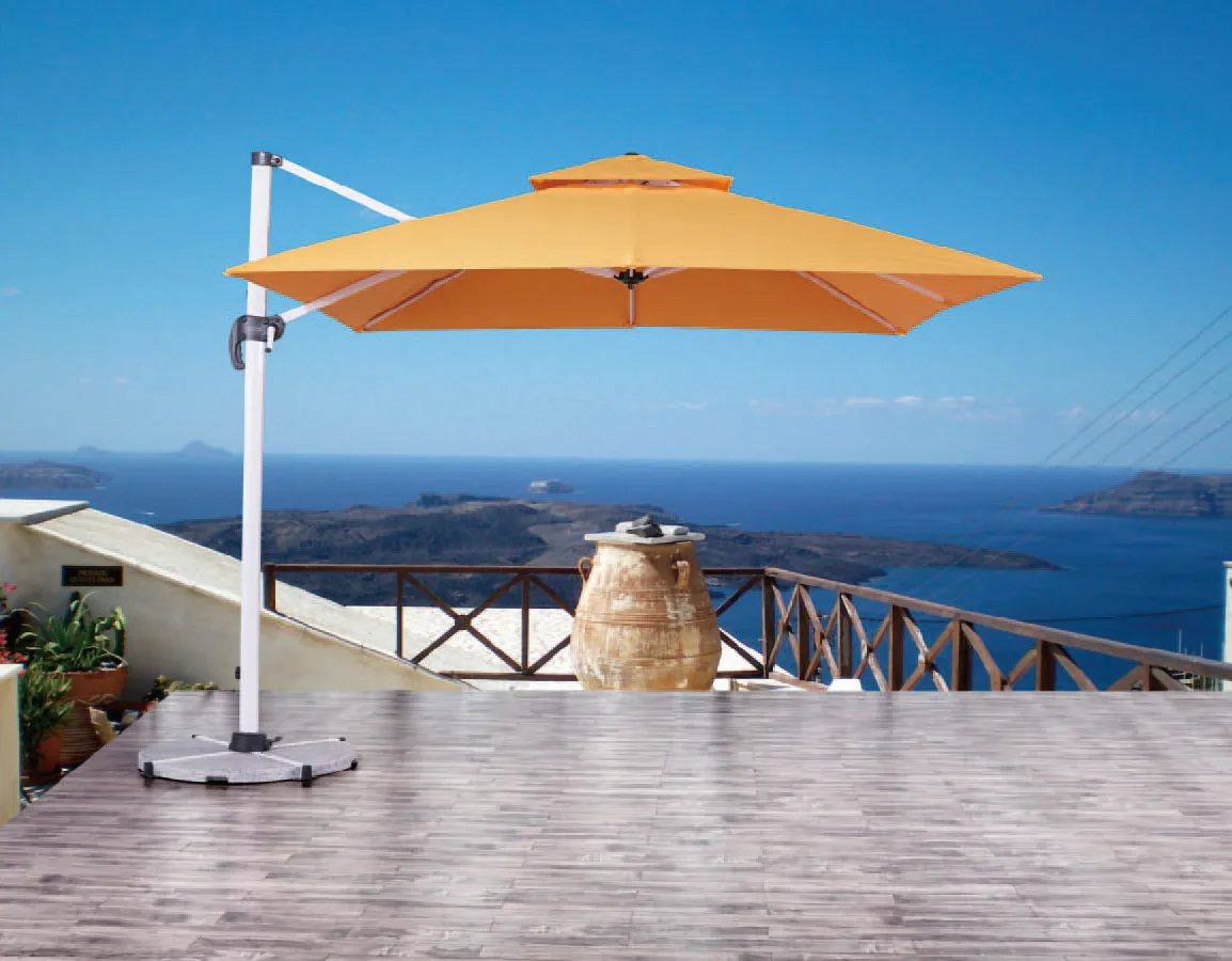 

ATV&UTV2.5 X 2.5m 3x3m Patio Offset Parasol Umbrella Cantilever Hanging Sun Shade Canopy Shelter 360 Rotation with Cross Base