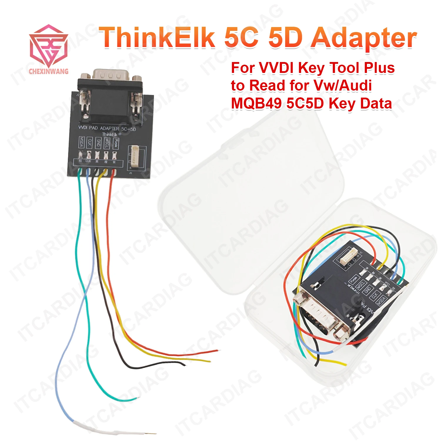 thinkelk-5c-5dアダプター-vvdiキーツールプラス用-vw・アウディmqb49-5c5dキー用-5c5dキーデータ追加