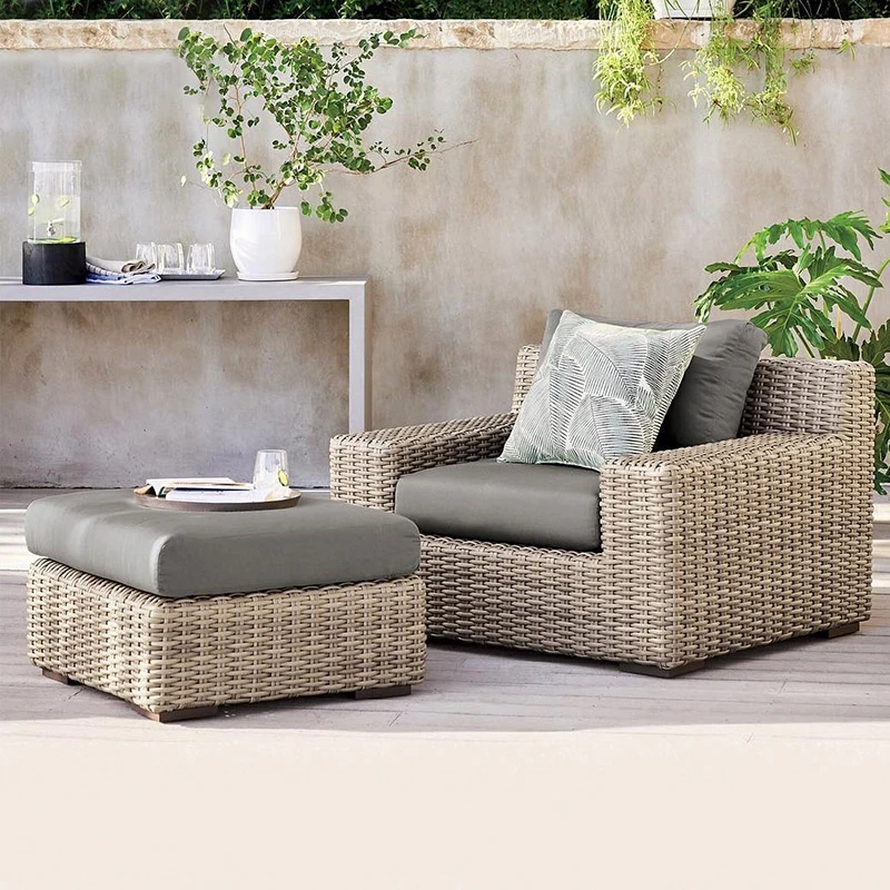 Outdoor sofa courtyard terrace villa leisure waterproof sunscreen rattan woven aluminum alloy furniture combination