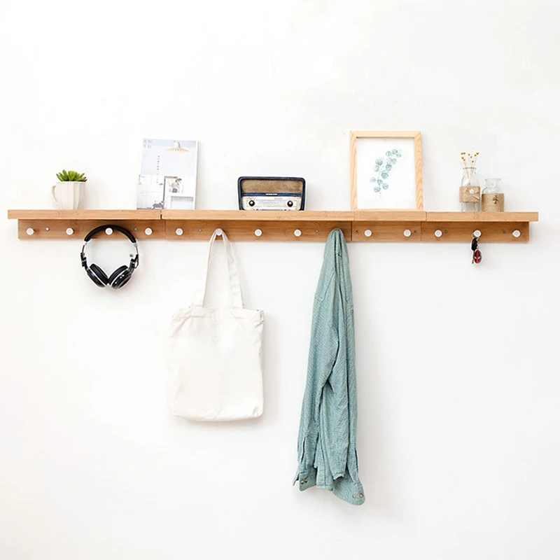 Wooden Wall Shelf Wall Mount Organizer For Kitchen Bedroom Home Decor Kid Room DIY Wall Decoration Holder