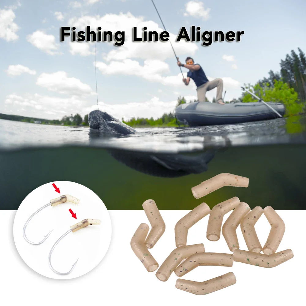 50 / 100 /200 /500PCS Fishing Line Aligner Anti-tangle Hook Sleeves Bent Hook Aligner Carp Fishing Hair Rig Accessory