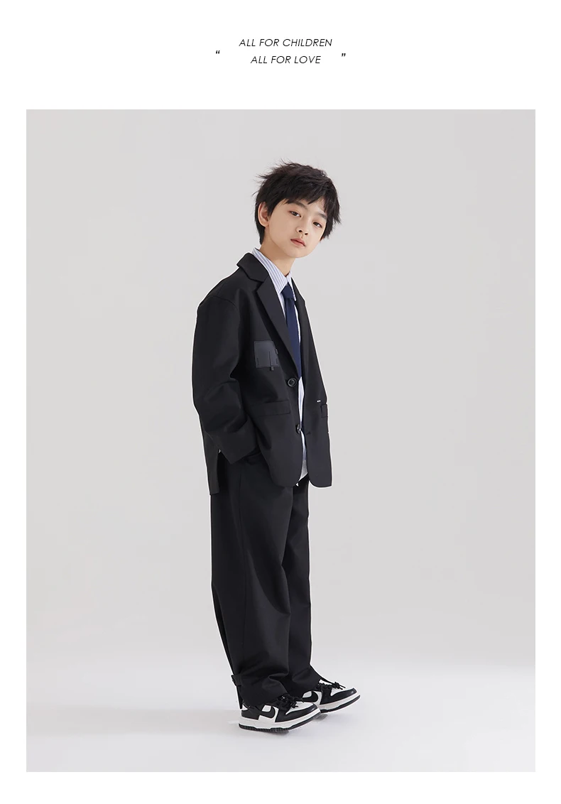 Eleganter Jungen-Hochzeitsanzug mit Blazer und Hose für Kinder, Konzert-Outfit, Kostüm, Coole Kinder-Smokings, Größe 5-14 Jahre – Detail 8