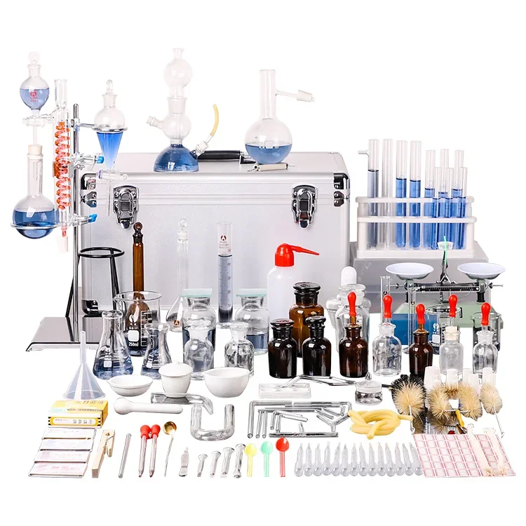 new design Aluminum alloy packaging laboratory glassware chemistry kit usedin various experiment