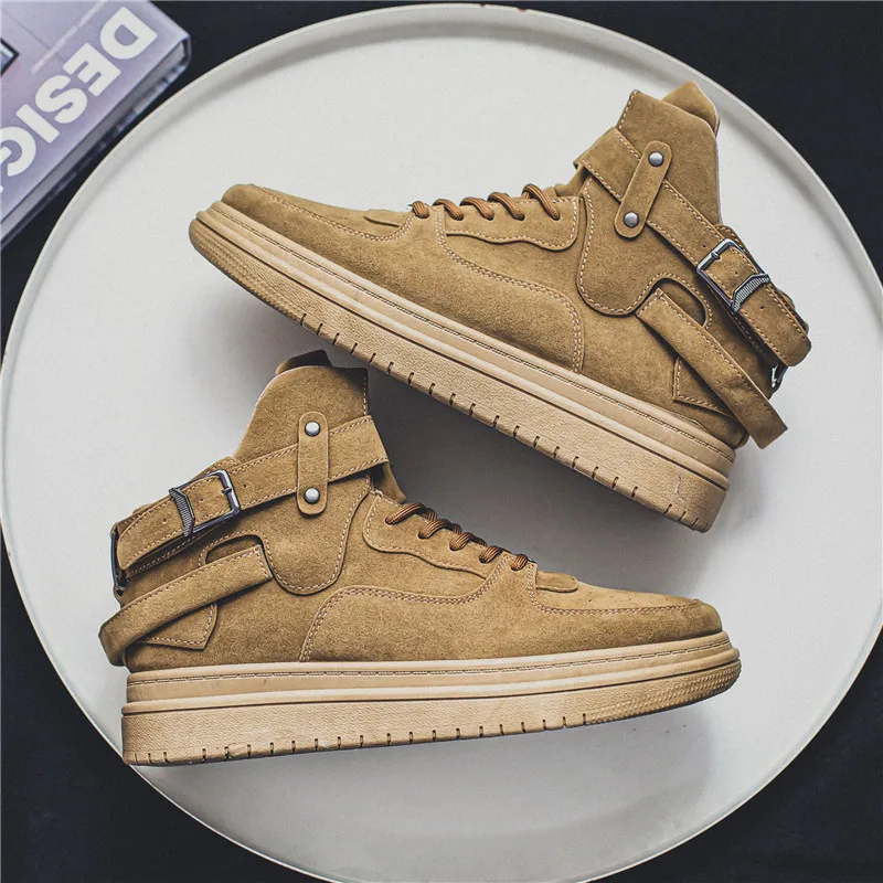

Мужские высокие туфли для скейтбординга в стиле ретро, удобные дышащие кроссовки на платформе, повседневная спортивная уличная одежда, винтажная массивная обувь