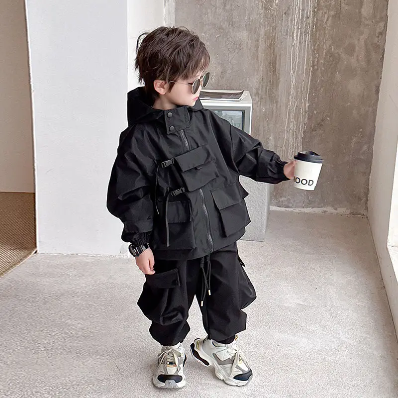 Children Clothing Autumn Winter Girls Boys Fashion Outdoor jacket Kids Zipper Coat Casual Pants Casual 2Pcs Sports suit Set