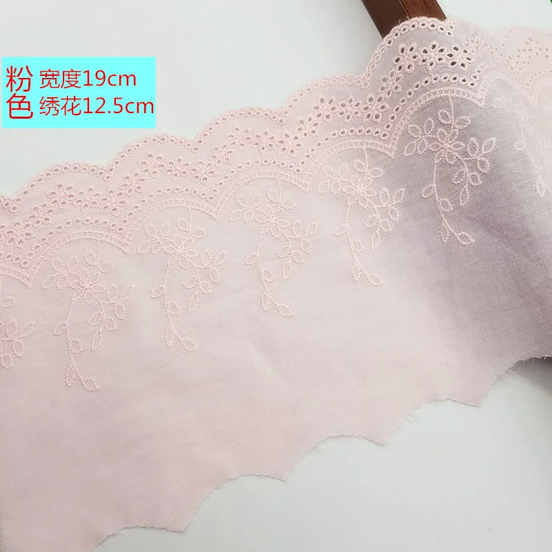 3Y-5Yard/Lot Breite 19CM 100% Baumwolle Tuch Gestickte Stoffe frauen Kleidung Kleid Diy Spitze Trim Hause textil Zubehör – Detail 12