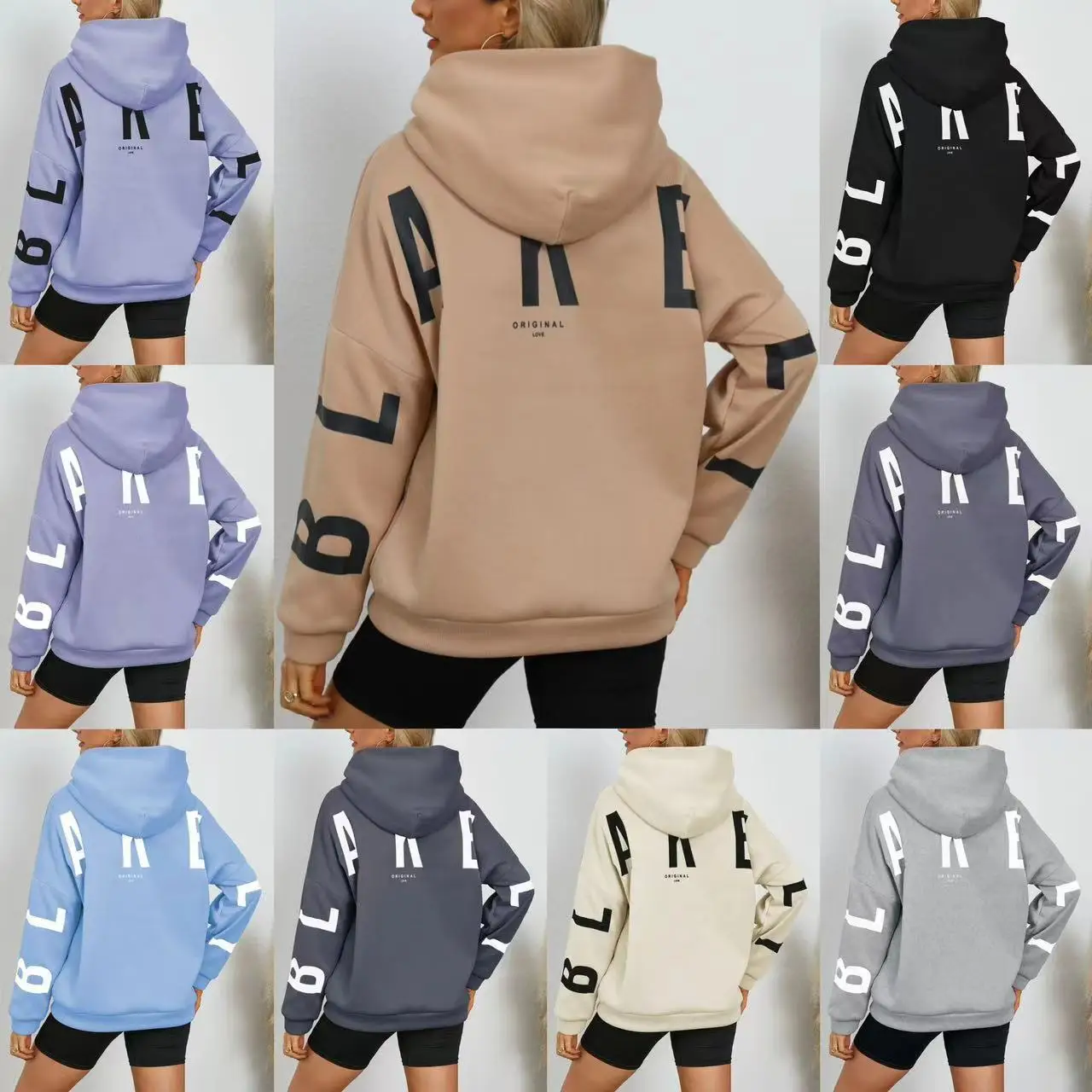 

Fashion Thick Loose Hooded Sweatshirt Stylish Letter Print Harajuku Hoodies Women Clothing Autumn Tops Streetwear Women