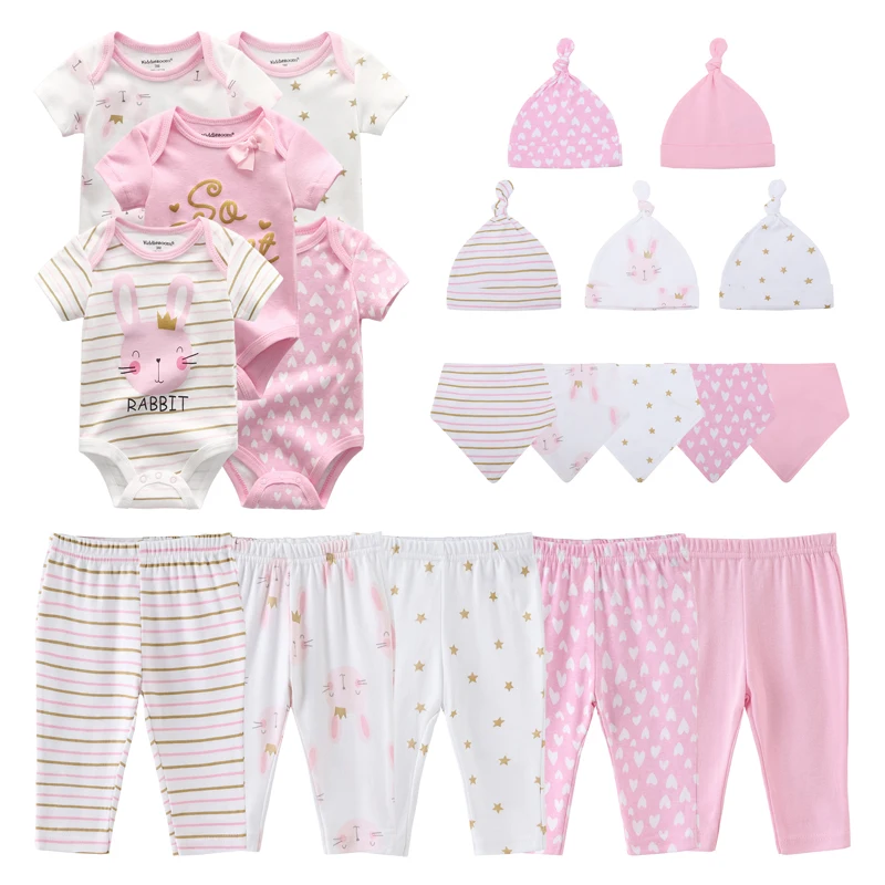 Ensembles de vêtements unisexes pour bébés, combinaisons de batterie, pantalons, chapeaux, gants, bavoirs, vêtements pour bébés garçons et filles,