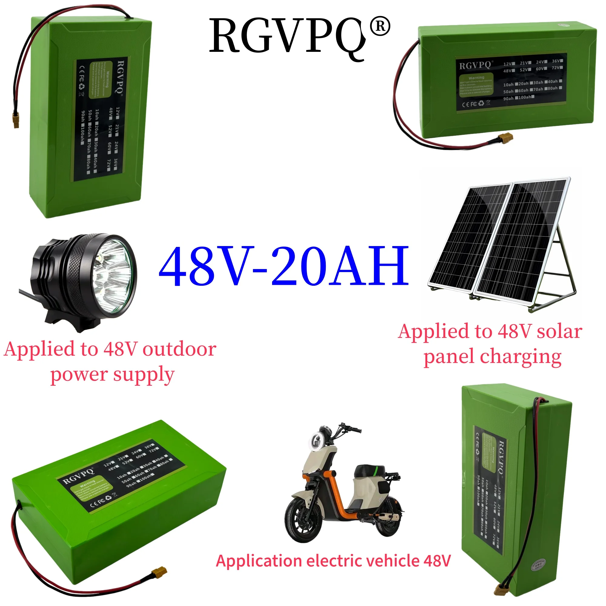 

， 48V18650 lithium battery new green box, 13S6P20AH, air freight, 24-hour fast shipping, suitable for OEM vehicles 2000W