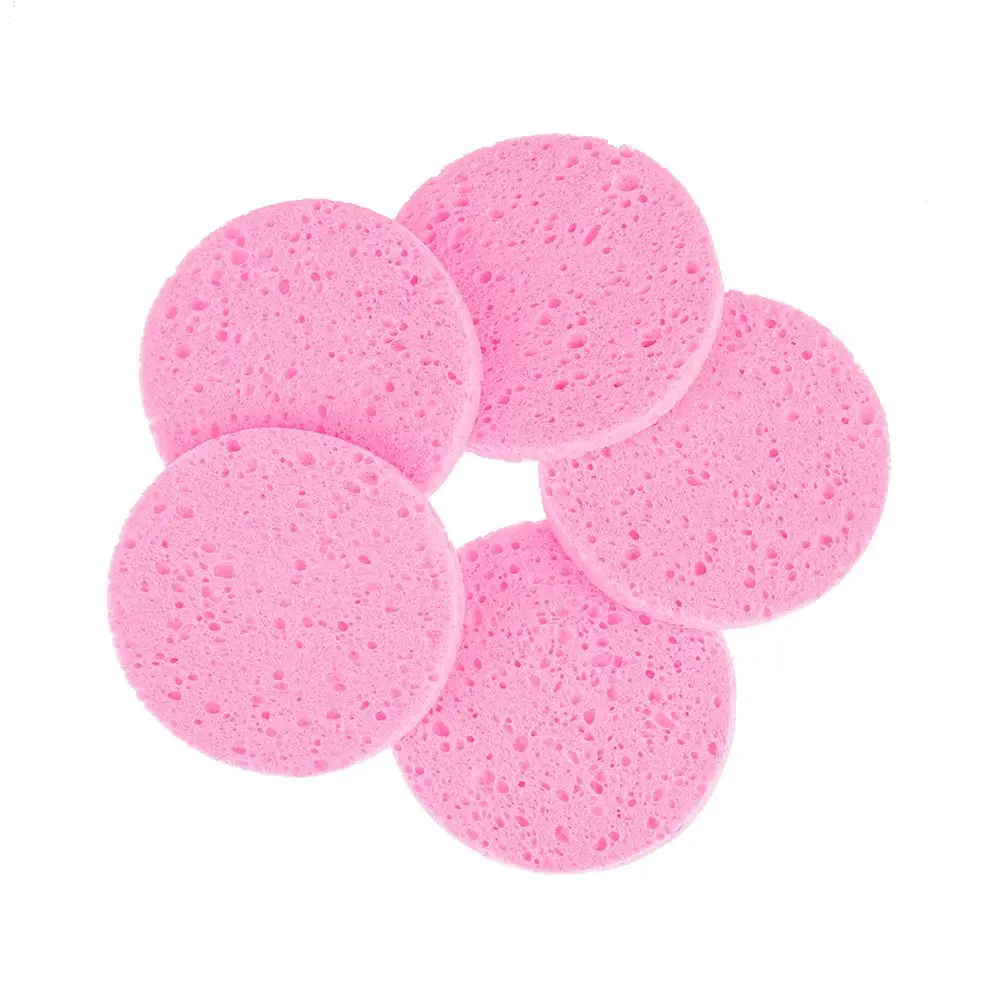 5pcs Natural Wood Pulp Sponge, Cellulose Sponge Cellulose Sponge Facial Sponge