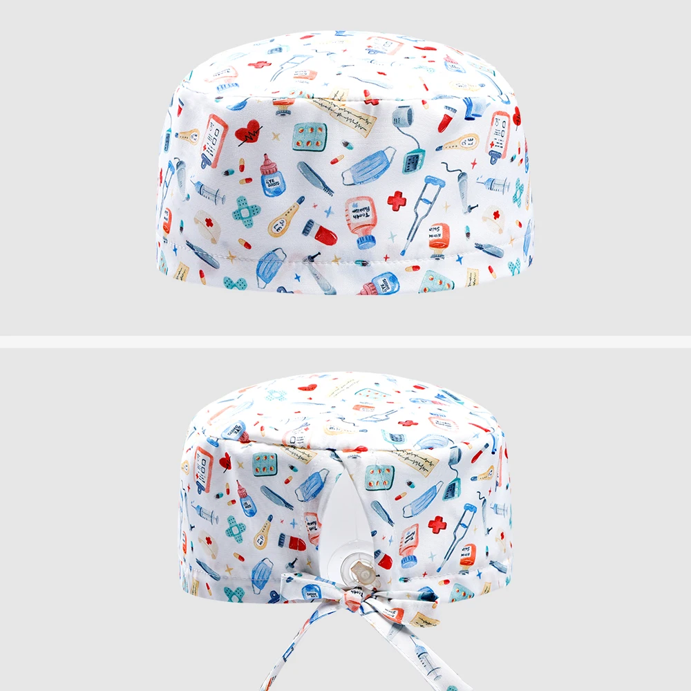 Hommes femmes gommage casquettes réglable médecin infirmière chirurgie Chef casquette vêtements de travail chapeau anti-poussière casquette de travail dentiste vétérinaire chapeau d'allaitement