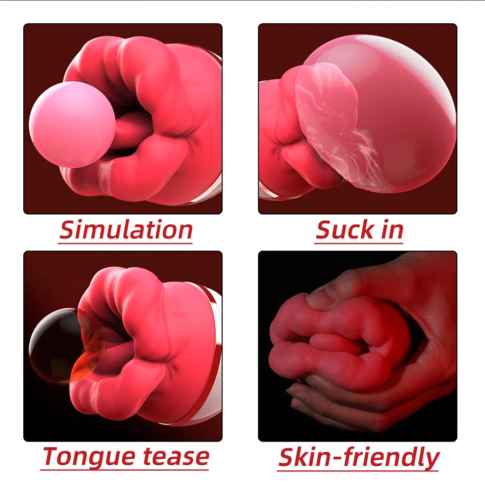 Rose Licking Tongue Vibrator Female Sucking Nipple Clitoris Stimulator Vagina G Spot Vibradores Massager Adult Sex Toy For Women