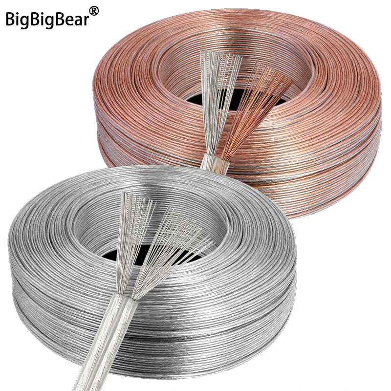 

2~50m Power Cord UL2468 Transparent 2Pin Sheath Wire 16/18/20/22/24/26/28/30AWG PVC Insulated Audio Speaker Cable Led Wire Line