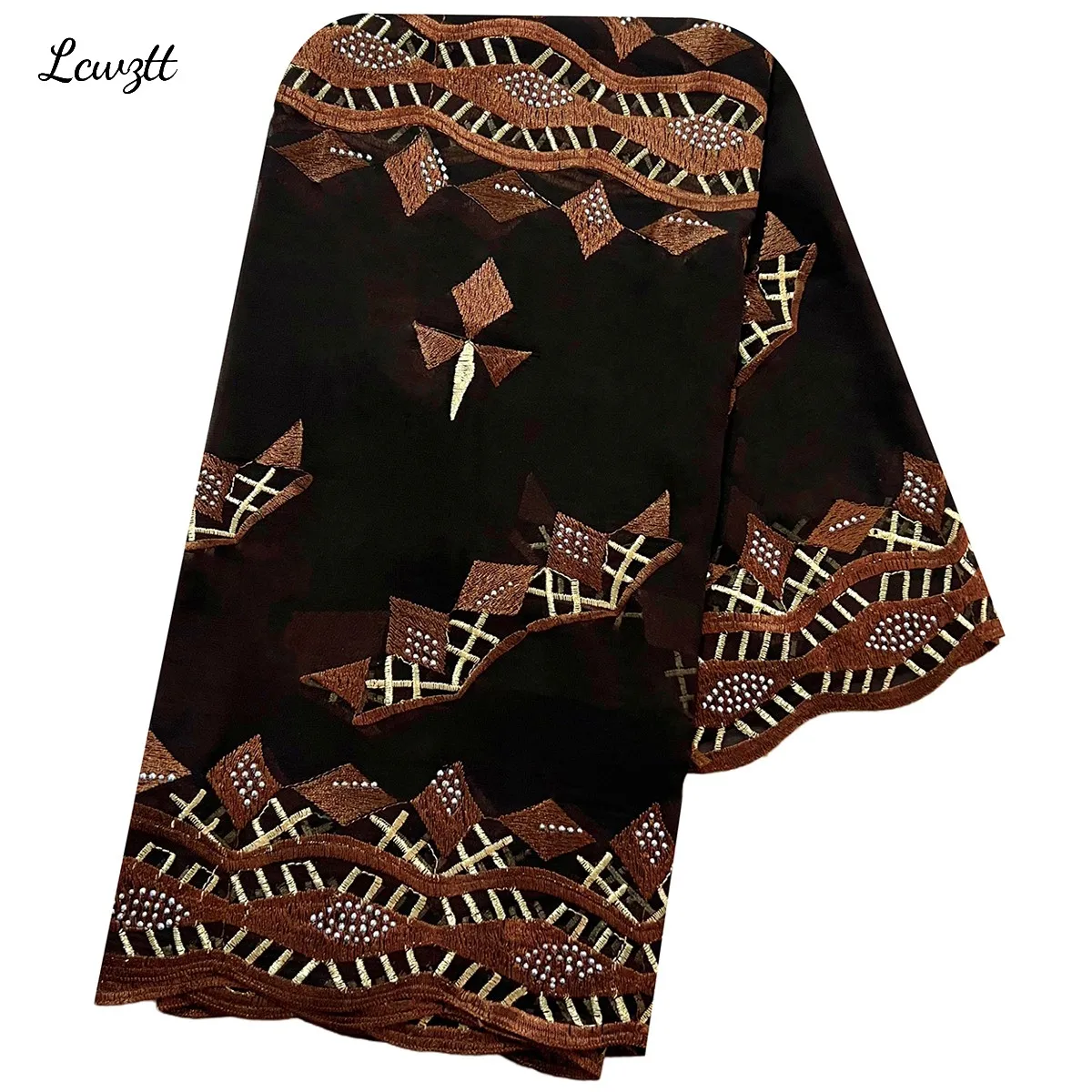 

Latest Muslim Embroidery Fashion Hijab African Women High Quality Chiffon Material Scarf Big Circle Design for Shawls Pashmina