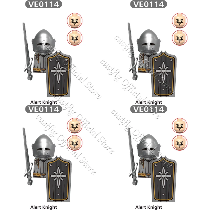 MOC Mittelalterliche Militärburg Ritter Soldat Actionfigur Baustein Lancer Guard Bogenschütze Rüstung Krieger Schild DIY Ziegel Spielzeug