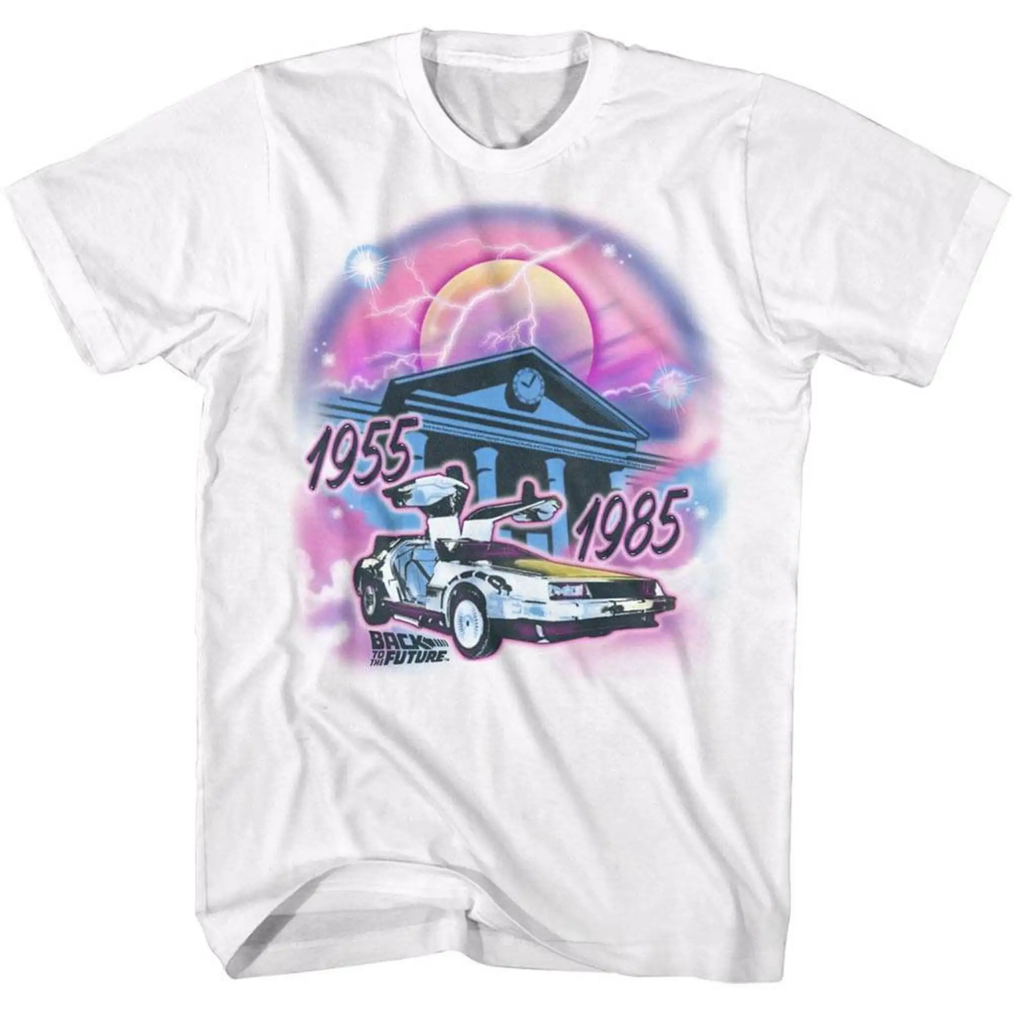 Back To The Future Airbrush White Adult T Shirt