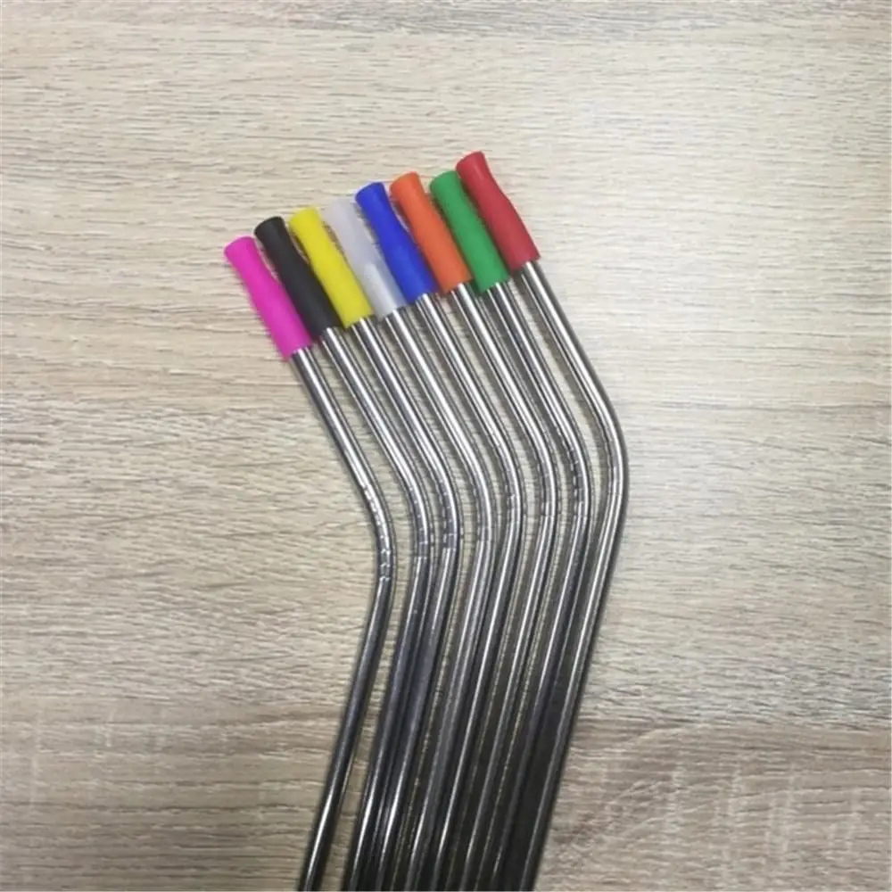 10/20pcs Food Grade stainless steel Tip Teeth Protector Straw sleeve drinking straw straws cap silicone cover