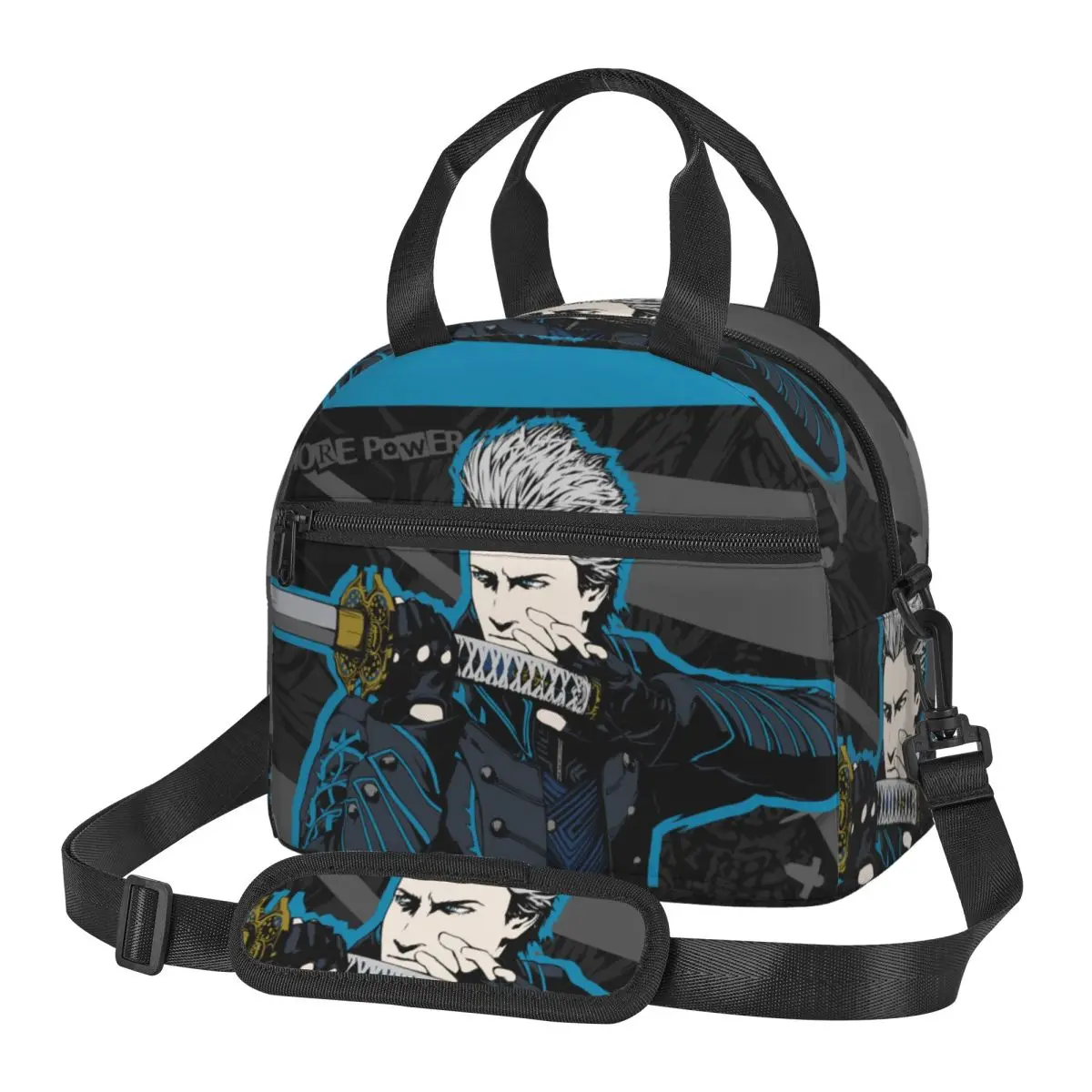 Vergil From The Devil May Cry Series Lunch Bags Insulated Bento Box Lunch Tote Picnic Bags Thermal Bag for Woman Kids Work