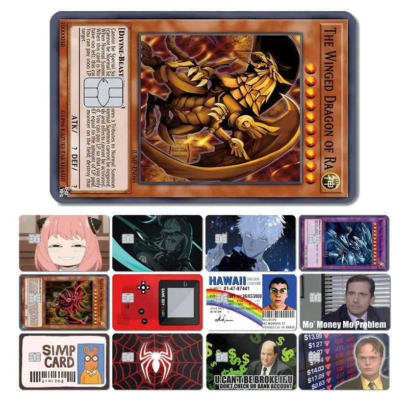 Yo-Gi-Go Game Anime Dragon Monster Soft Front Creidt Card Debit Card Film Case Tape Sticker Case for Small Big Chip No Chip