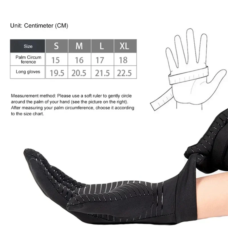 Men Sports Running Driving Copper Fiber Spandex Touch Screen Full Finger Non-slip Gloves Outdoor Winter Warm Cycling Gloves