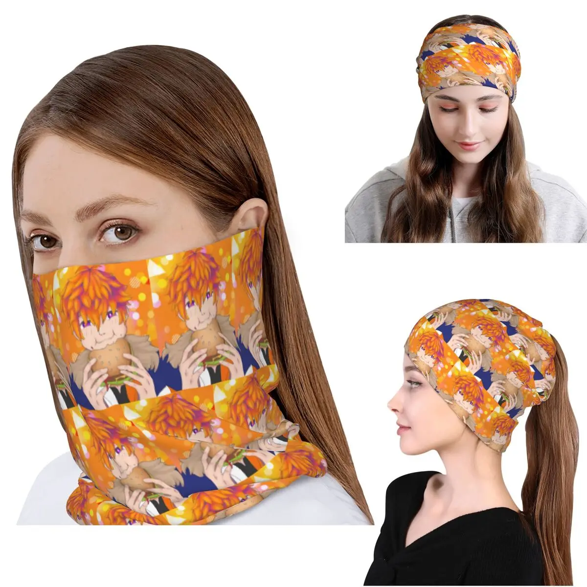 

Beelzebub Obey Me Bandana Neck Gaiter Mask Scarf Multifunction Balaclava Beanies Hat for Men Women Adult All Season
