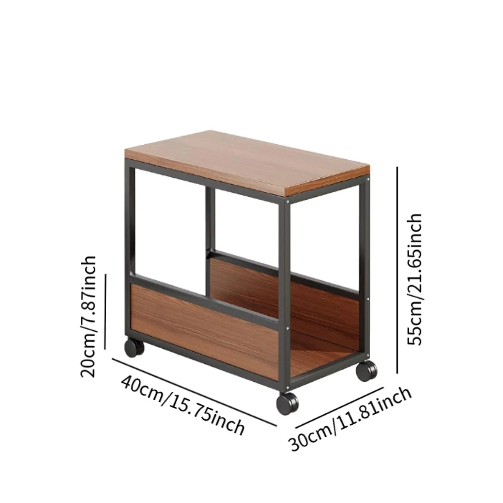 2 Tier PC Tower Stand Computer Host Stand with Wheels Movable Host Rack for PC Tower, Printer, Home Office Movable CPU Stand